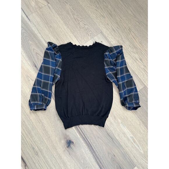 Anthropologie Current Air Womens Puff Sleeve Contract Pop Over Blouse Size Small - Picture 9 of 15